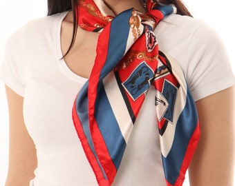 Satin Scarf, Square Scarf, Neckerchief, Mothers Day Gift, Summer Scarf Women