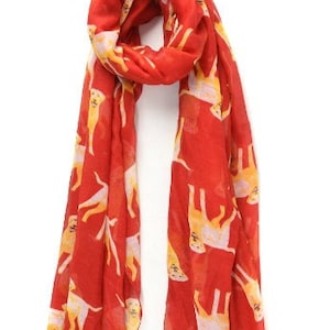 Golden Retriever Scarf, Dog Lover Gift, Lightweight Scarf, Animal Print, Gift For Her