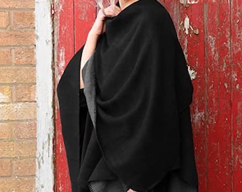 Black Ponchos, Womens Oversized Poncho, Plus Size Shawl, Knit Cardigans, Retro Poncho Capes, Boho Blanket Poncho, Christmas Gifts For Her