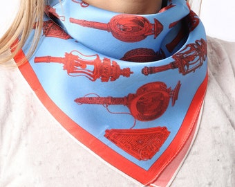 Silk Scarf, Silk Neckerchief, Silk Head Scarf, Square Scarf, Gift For Her, Mothers Day Gifts