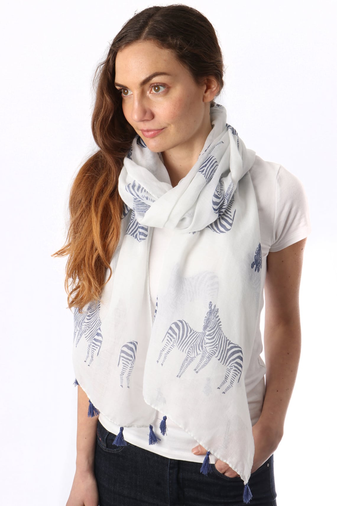 Personalised Zebra Print Scarf Animal Print Quirky Pink Etsy