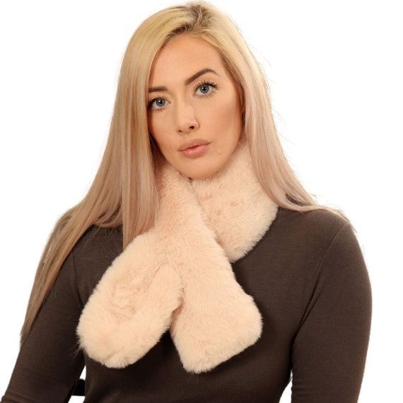 Sciarpa Scialle In Pelliccia Sintetica Multicolore – Donna, Invernale, 90 Cm, Morbida E Calda - Foto 3