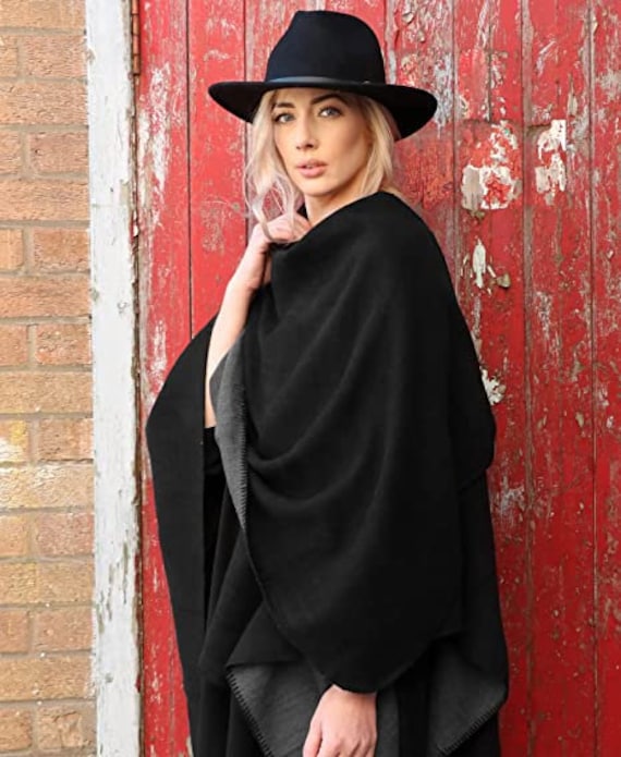 black shawl wrap poncho
