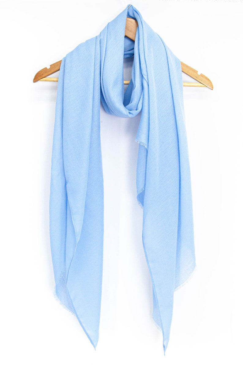 Pale Blue Lightweight Scarf, Mother's Day Gift, Personalised Gift, Solid Colour Scarf, Womens Scarf, Summer Wrap, Sarong, Gift for Her image 8