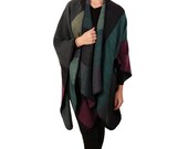 Ponchos for Women, reversible poncho wrap Cardigan, wraps and shawls, womens winter clothing, christmas