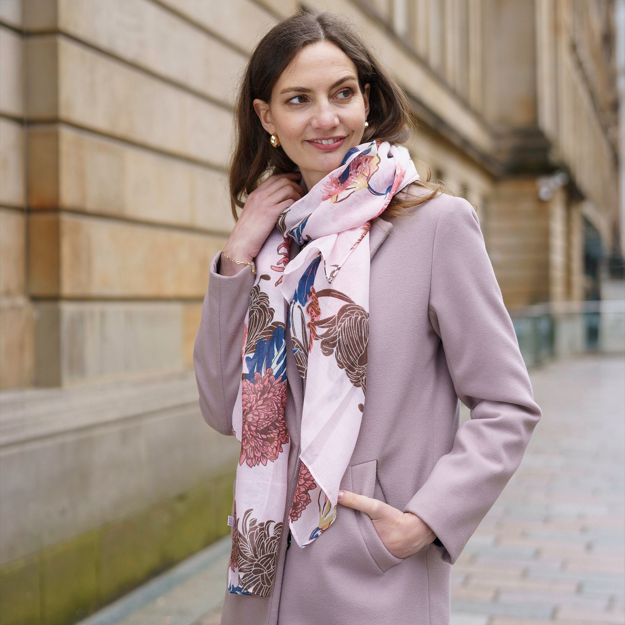 Sciarpa Colorata SCIARPA IN TWILL FLOREALE Sciarpe E Foulard