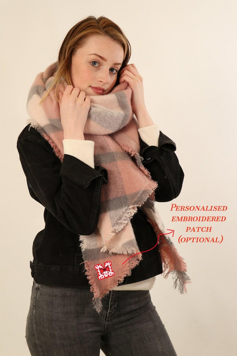 Blanket Scarf Women, Oversized Shawl, Plaid Pattern Scarf, Warm Winter Scarf, Oversized Scarf, Gift for Her, Pashmina Shawl image 12