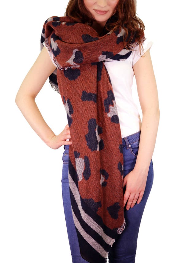 Leopard Print Blanket Scarf Animal Print Blanket Scarf Etsy