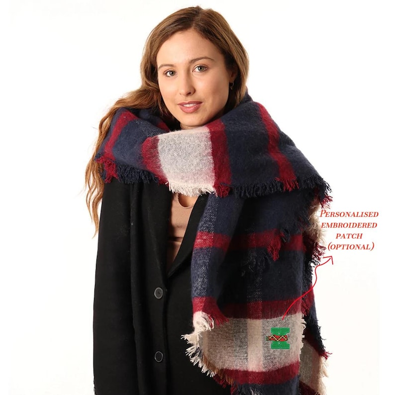 Blanket Scarf Women, Oversized Shawl, Plaid Pattern Scarf, Warm Winter Scarf, Oversized Scarf, Gift for Her, Pashmina Shawl image 11