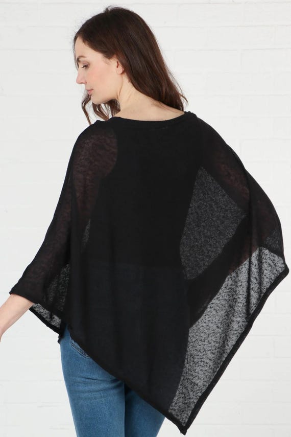 Womens Poncho Cape, Lightweight Sheer Summer Poncho, Versatile One Size Poncho, Wedding Shawl, Beach Cover Up, Boho Beach Shoulder Cover