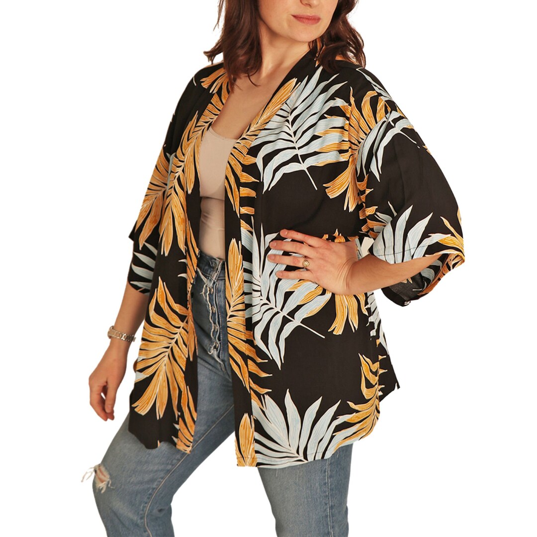 Short Kimono, Kimono Top, Floral Print Kimono, Beach Cover Up, Kimono