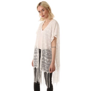 Bohemian Kimono, White Lace Fabric, Kaftan, Beach Cover Up, Boho Kimono, Summer Outfits