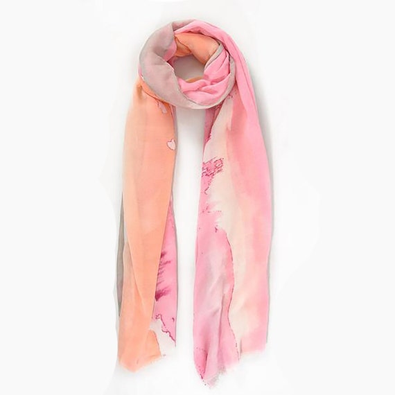 LADIES BRUSH STROKED SUMMER SCARF LIGHTWEIGHT BIRTHDAY PRESENT GIFT MUM FASHION