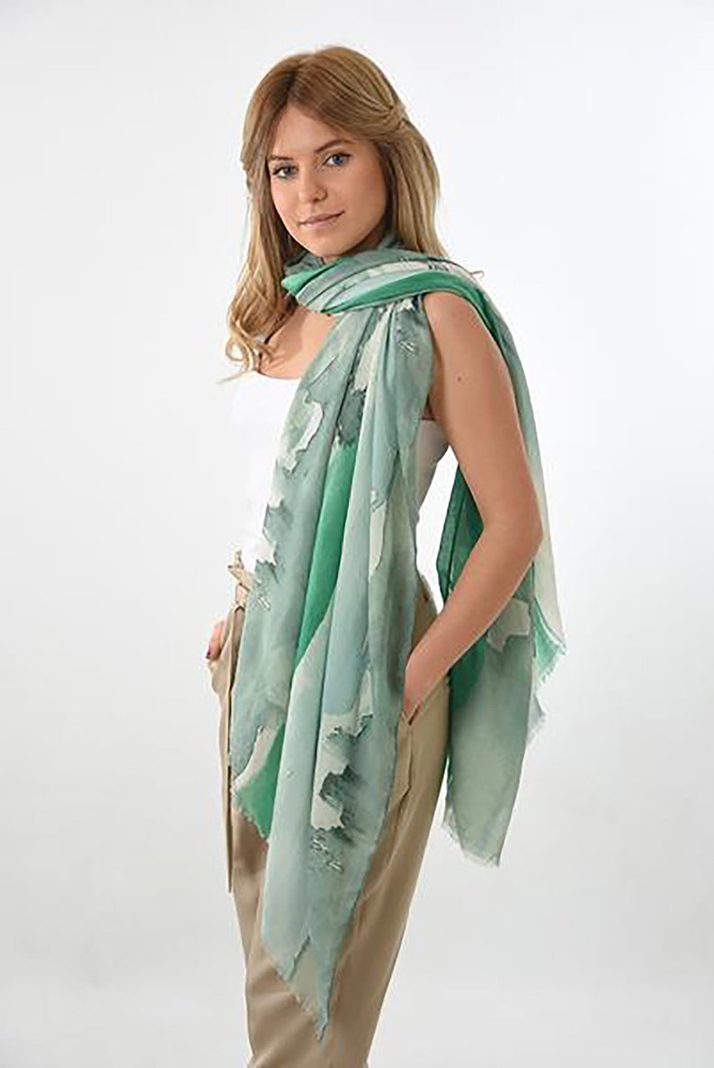LADIES BRUSH STROKED SUMMER SCARF LIGHTWEIGHT BIRTHDAY PRESENT GIFT MUM FASHION