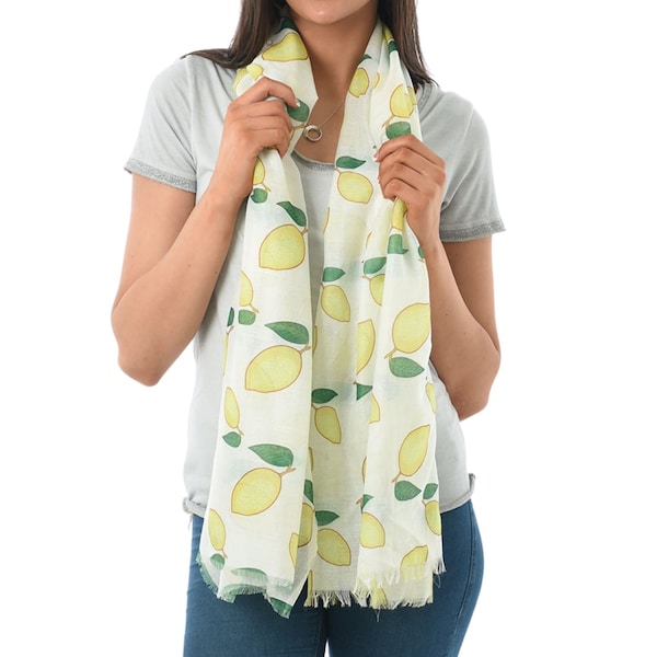 Lemon Scarf, Personalized Gifts, Scarf Women, Gifts for Her, Mothers Day Gift, Personalised Scarf Wrap, Summer Scarf, Beach Cover Up, Sarong