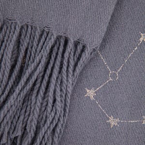Grey Star Scarf, Personalised Blanket Scarf, Constellation Scarf, Rose Gold Foil Print Scarf, Personalised Gifts for Her, Oversized Scarf image 7