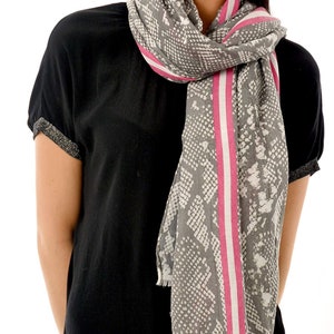 Snake Print Scarf, Animal Print Scarf, Personalised Scarf,  Gift For Her, Scarves Women, Snake Accessories