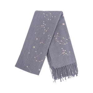 Grey Star Scarf, Personalised Blanket Scarf, Constellation Scarf, Rose Gold Foil Print Scarf, Personalised Gifts for Her, Oversized Scarf image 8