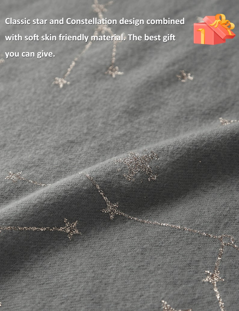 close up of the constellation pattern and warm winter material