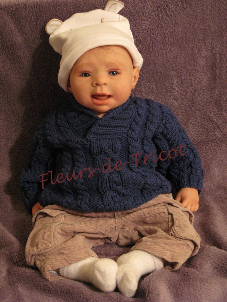 Torsaded Sweater for Baby Tricoté Hand image 2