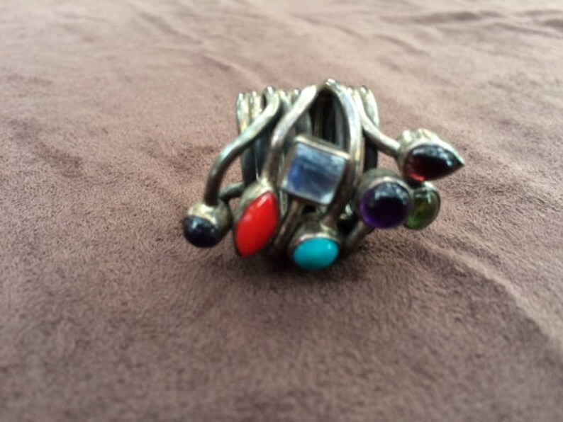 Whimsical Stone and Metal Ring