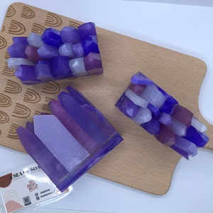 Amethyst Crystal Soap, Handmade Artisan Soap, Small Batch Soap, Gemstone Soap, Glycerin Soap, Amethsyst, A Sea of Soaps, Tropical Scent image 5