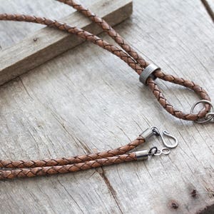 Braided Leather ID Badge Lanyard, Mens Lanyard, Rustic Accessories, For Men, ID Badge Holder, Brown Leather Lanyard, Gifts for Men, Lanyard