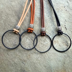 Rustic Leather Eyeglass Sunglasses Holder Loop,  Leather Reading glasses Chain, Made in USA