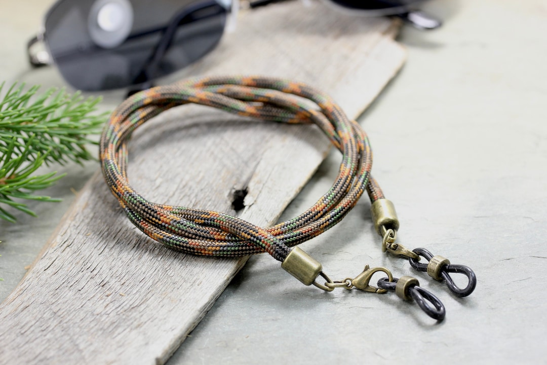 Vermont Maple Paracord Eyeglass Holder Chain, Rugged Camo Sunglasses