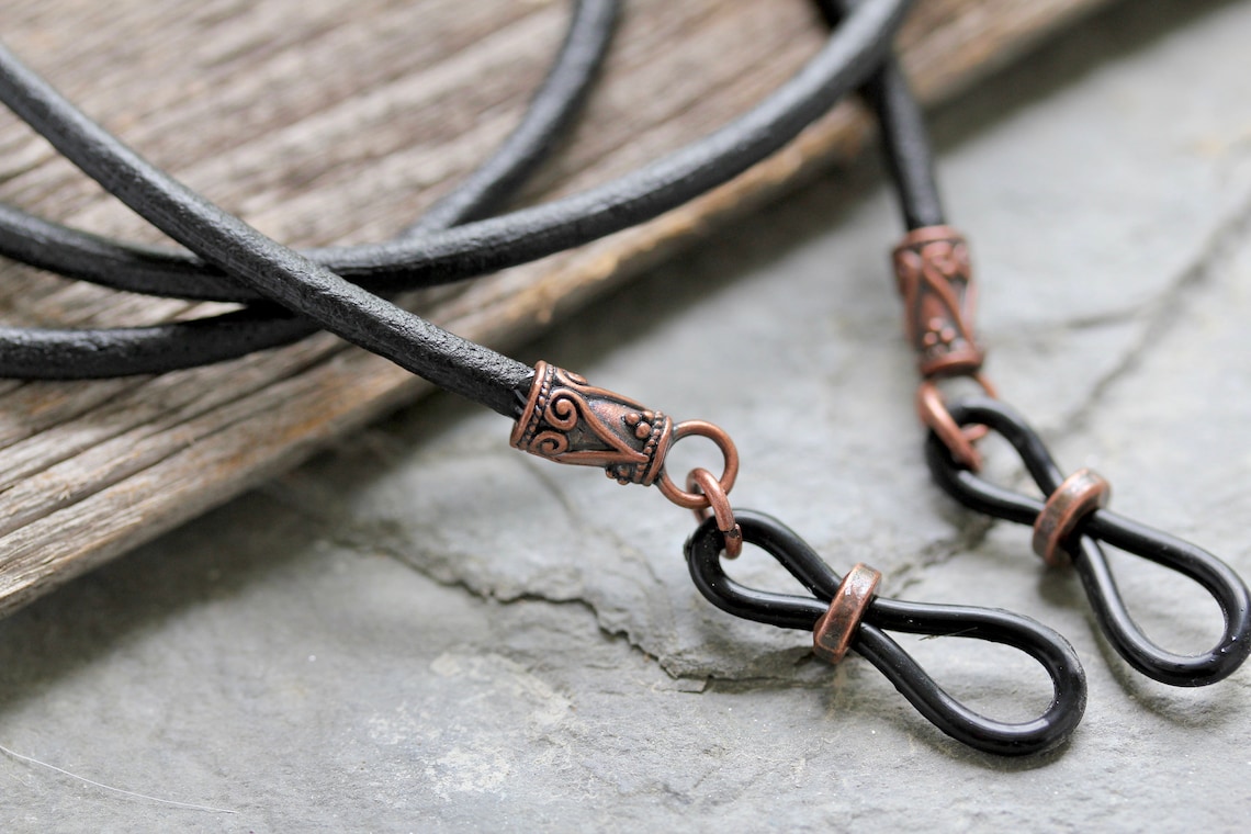 Rustic Braided Leather Eyeglass Holder Mens Eyeglass Chain Etsy
