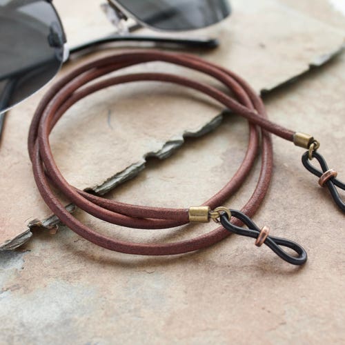 Leather Eyeglass Chain Mens Eyeglass Chain Men Sunglasses Etsy