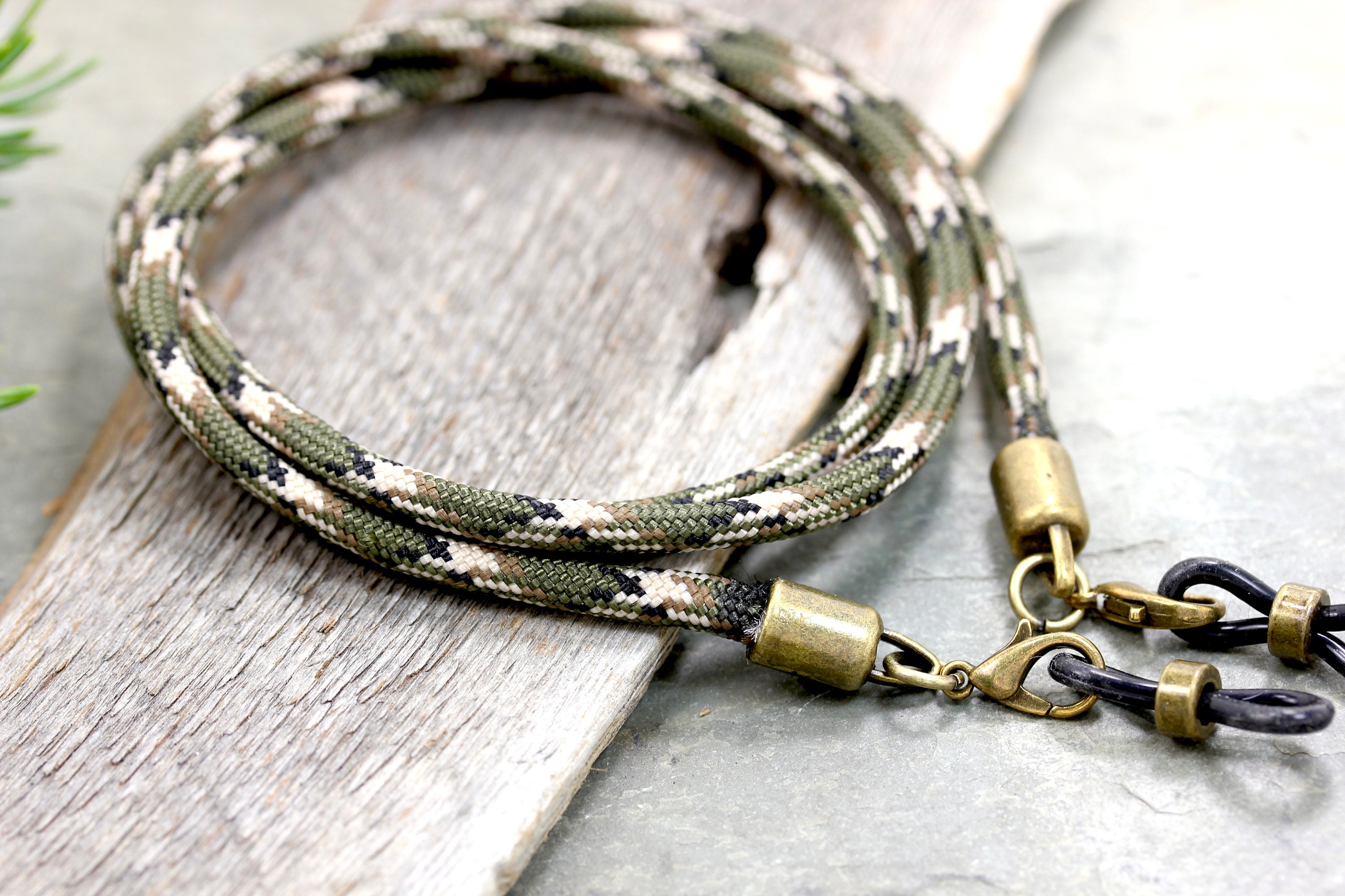 Deep Woods Camo Paracord Sunglasses Cord, USA Made Eyewear Lanyard