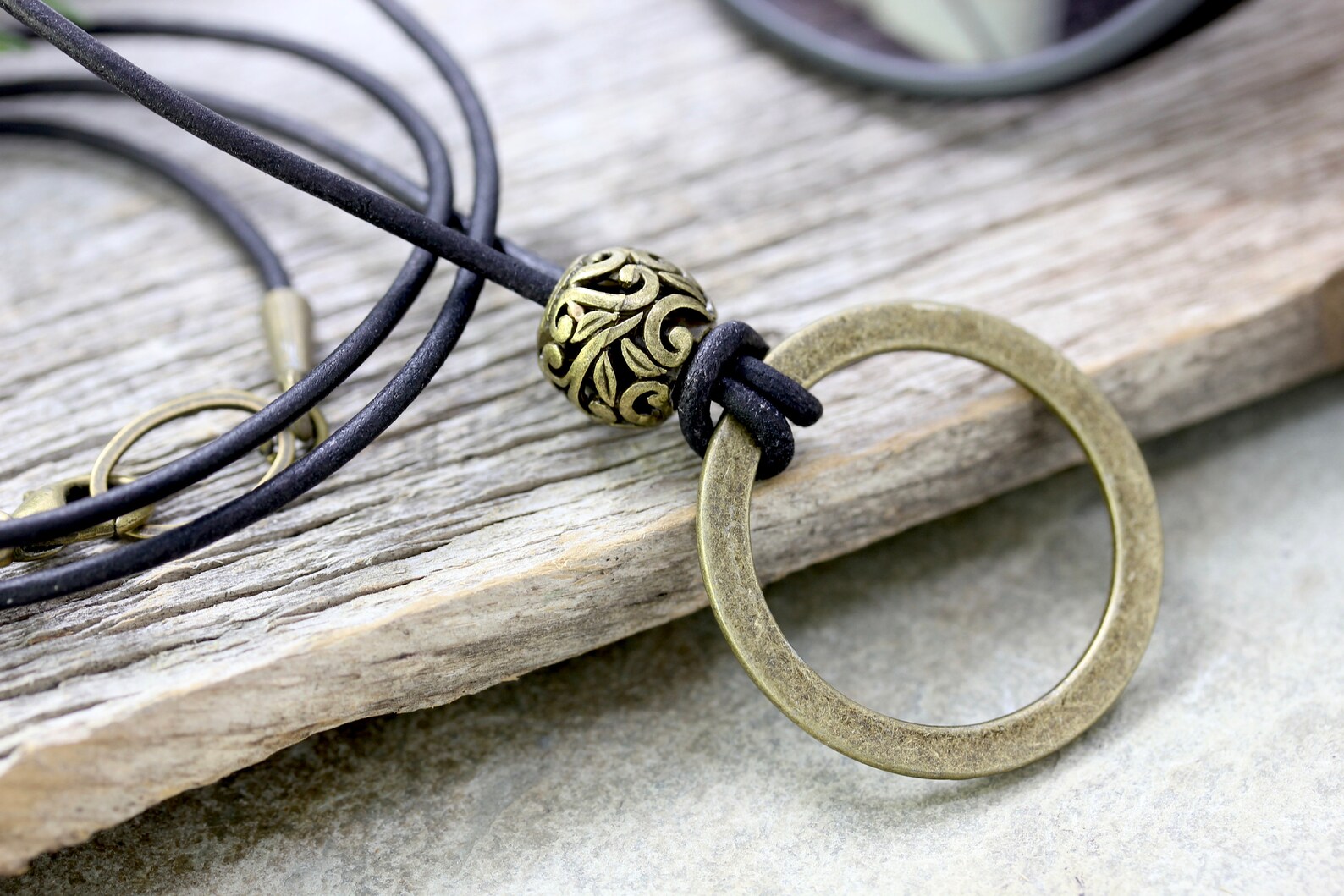 Boho Eyeglass Loop Leather Brass Rustic Eyeglass Holder Etsy