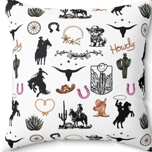Cowgirl Pillow, Horse Decor, Rustic Home Accent, Gift for Horse Lovers, Cute Cowboy Pillow, Western, Baby room decor, Gift for her