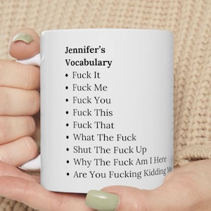 F-Word Personalized Coffee Mug, Sarcastic Mug, Gag Gift, Gift for her, Gift for Him, Office Mate Gift, F-Word, Funny Gift, Co-Worker Gift