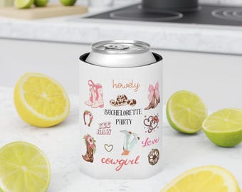Cowgirl Bachelorette Can Cooler, Western Bach Party Drink Holder, Coozie, Bachelorette Gift, Cowgirl
