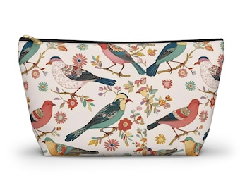 Makeup Bag, Birds Design Makeup Bag, Travel Organizer, Gift for Nature Lovers, Stylish Cosmetic Case, Accessories bag, gift for her