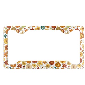 Flowers License Plate Frame, Cottage Core, License Plate Cover, Gift for her, Flower License Plate, Gift for grad