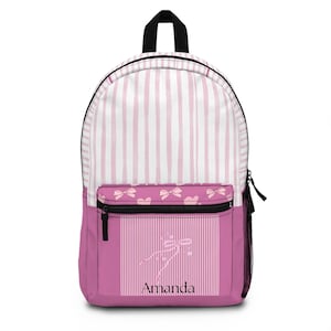Pink Backpack, Coquette School Bag, Cute Gift for Kids, Trendy Girl Backpack, Customizable Bag, Gift for her, Back to school, Custom Name