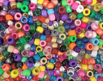x100 ACRYLIC PONY BEADS 8mm x 6mm YOU CHOOSE YOUR COLOUR or MIXED!!!