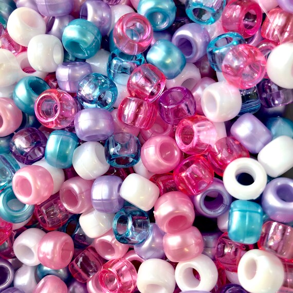 500 Turquoise Sparkle 9x6mm Barrel Pony Beads Made in the USA by The Beadery