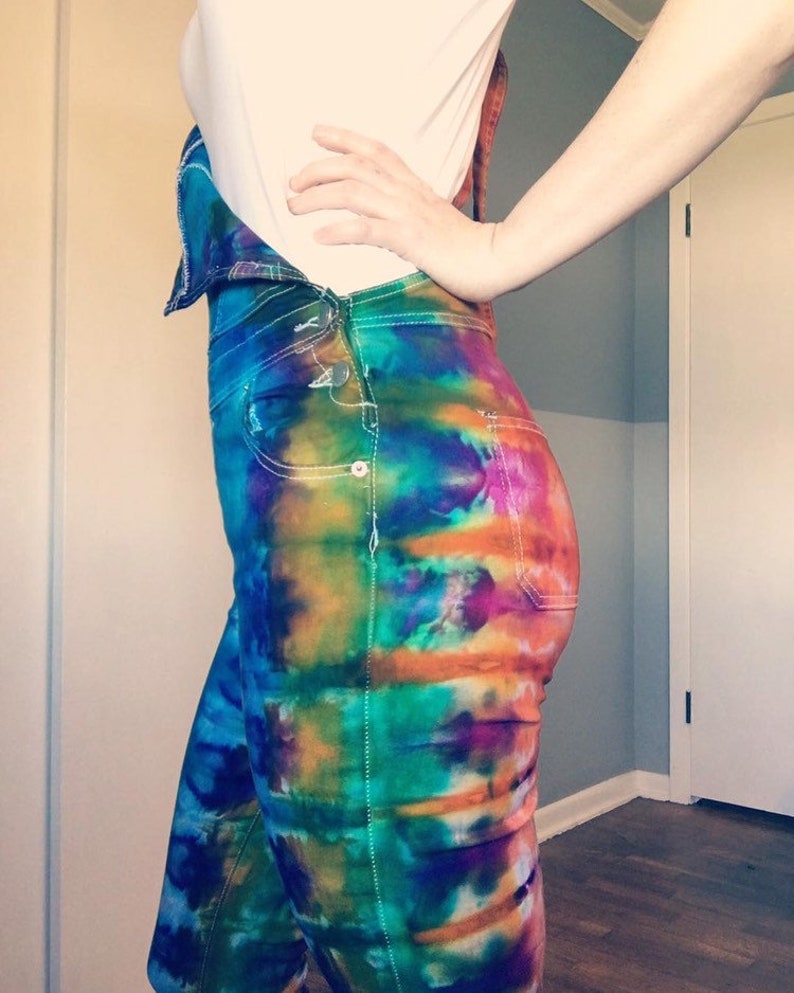 tie dye bib overalls