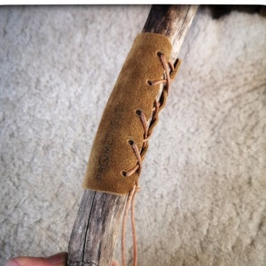 WALKING STICK - LONGBOW -Suede Leather Handle