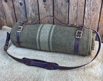 LEATHER STRAPS System for Wool Blanket