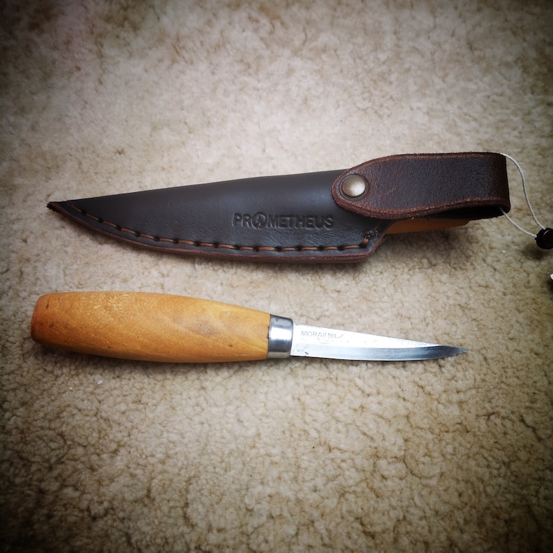 MORAKNIV CARVING KNIVES Leather Sheath 120 106 With Belt Etsy