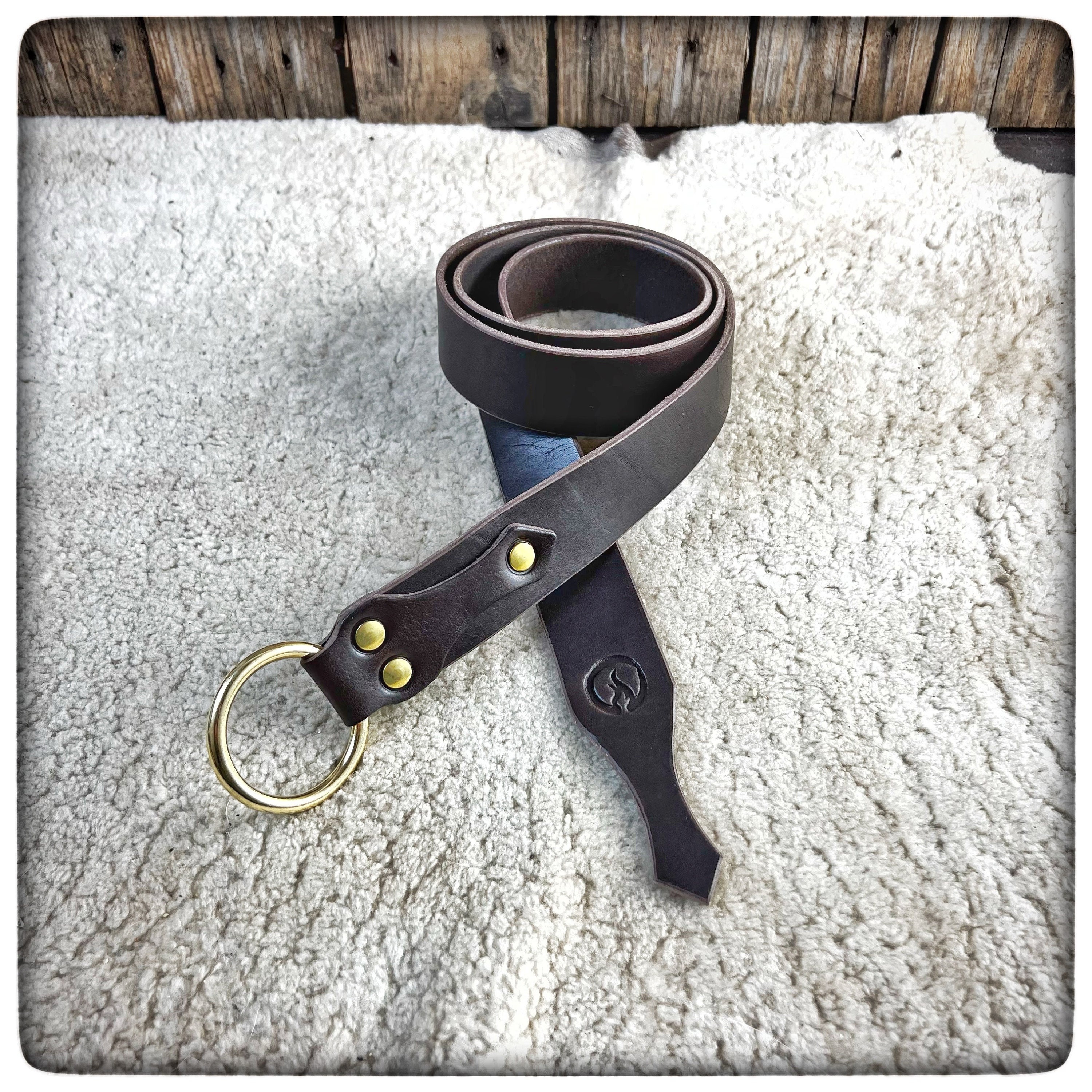 MEDIEVAL LEATHER Belt - Solid Brass O-RING - Etsy