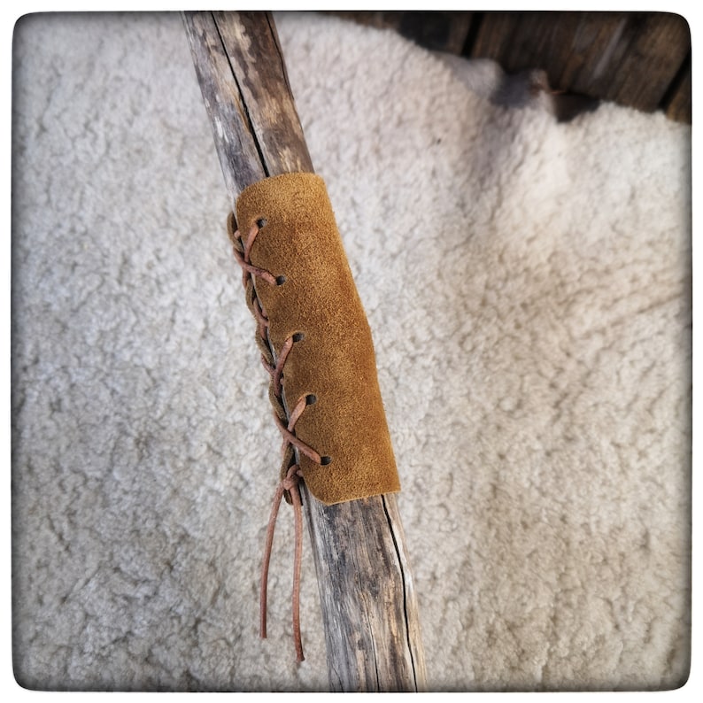WALKING STICK LONGBOW suede Leather Handle Etsy