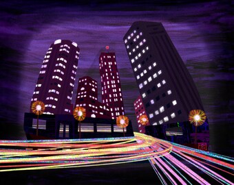 Night Lights - Art Print