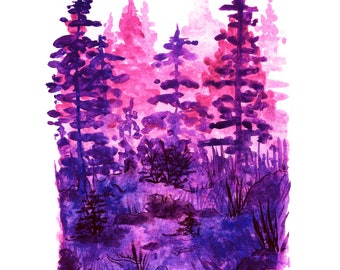 Purple Forest - Art Print