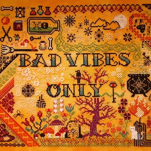 Bad Vibes Sampler PDF Cross Stitch Pattern